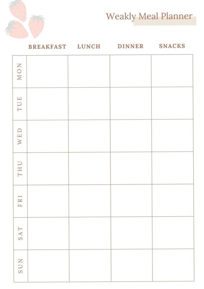 📌 📁 dream life manifestation: Formule de repas hebdomadaire | Design numérique & planificateurs créatifs