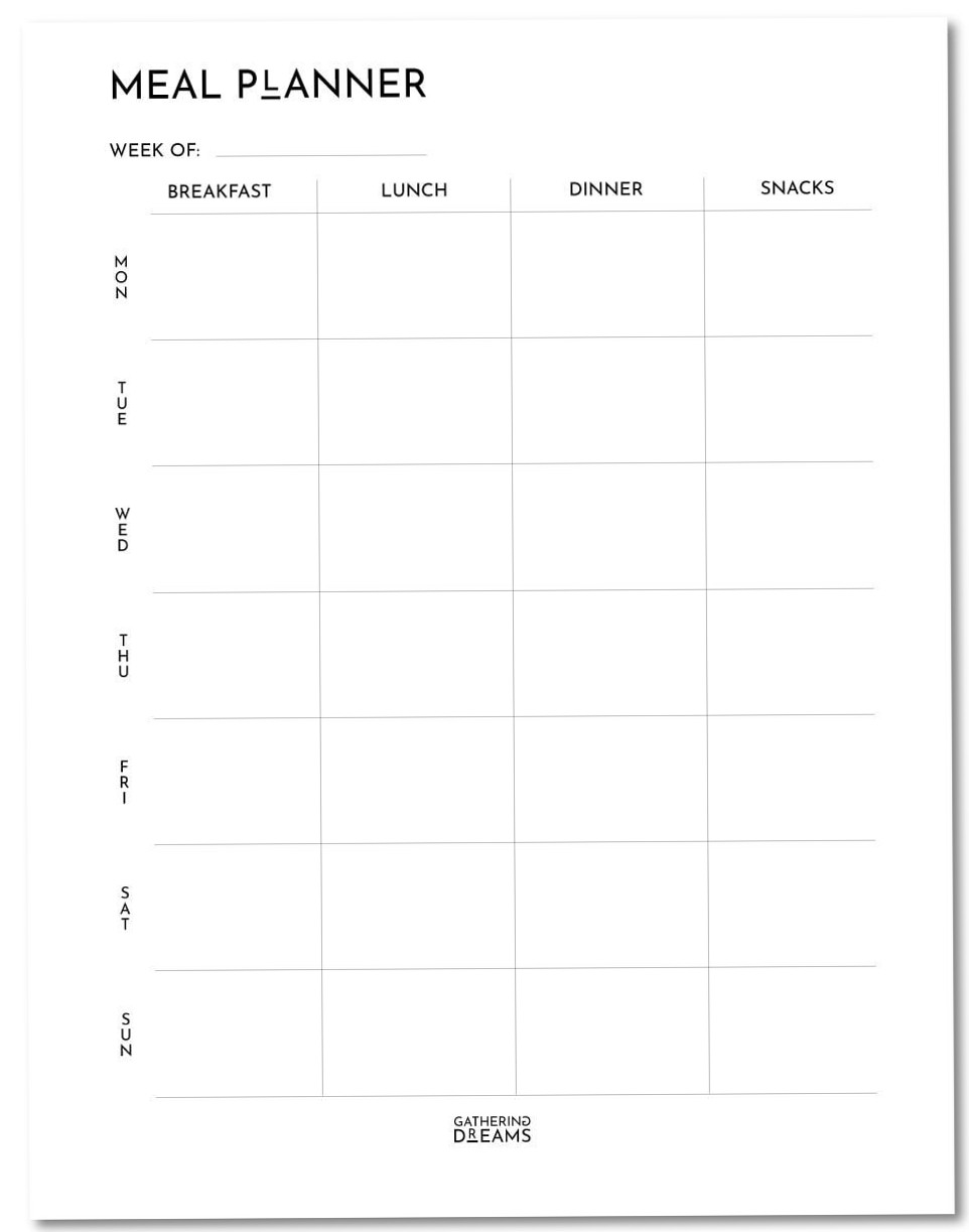 🖇️ 🖇️ dream life manifestation: Free Aesthetic Meal Planners with 4 Weekly Templates