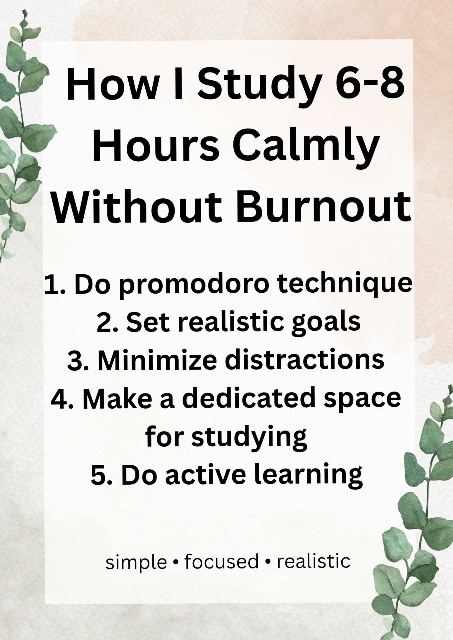 🕯️ ✨ dream life manifestation: How I Study 6–8 Hours Calmly Without Burnout (Realistic Student Routine)