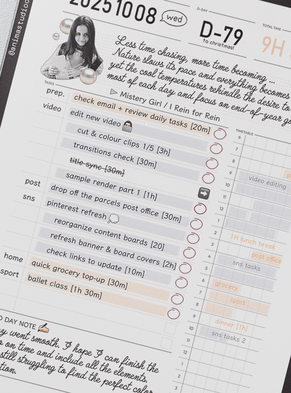 🕯️ 🎀 dream life manifestation: Hyperlinked 10-Minute Daily Planner for GoodNotes