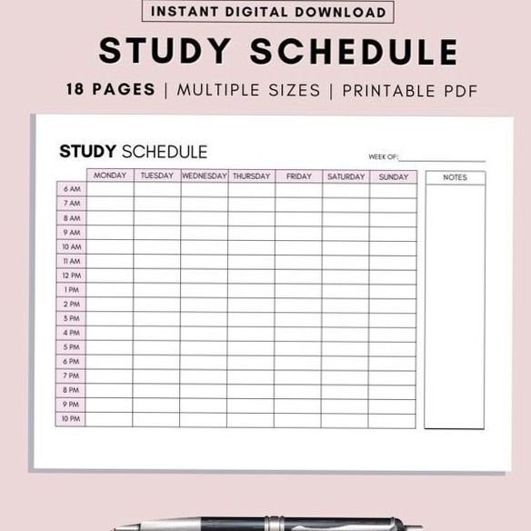 📁 📊 dream life manifestation: Minimalist Study Schedule Printable Set | A4/A5/Letter PDF