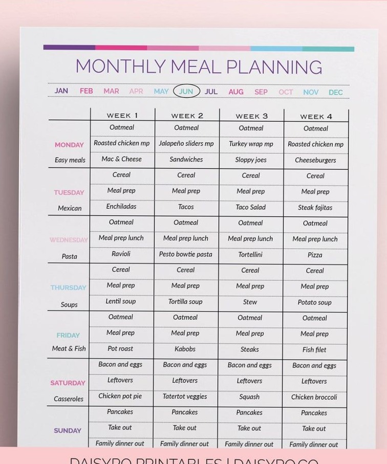 📌 🖇️ dream life manifestation: Monthly Meal Planner PDFs | Cute Printables for Digital Design & Creative Planners 📄