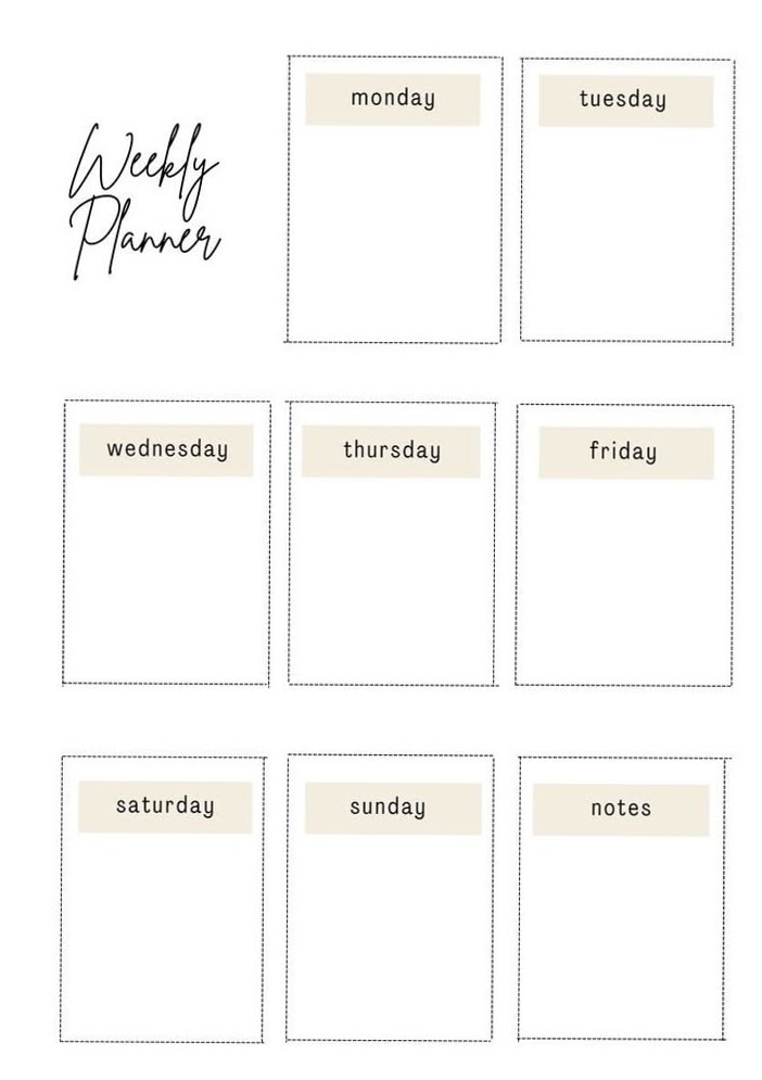 ☁️ 🌿 dream life manifestation: Nude Aesthetic Minimalist Weekly Planner | Agenda settimanale stampabile