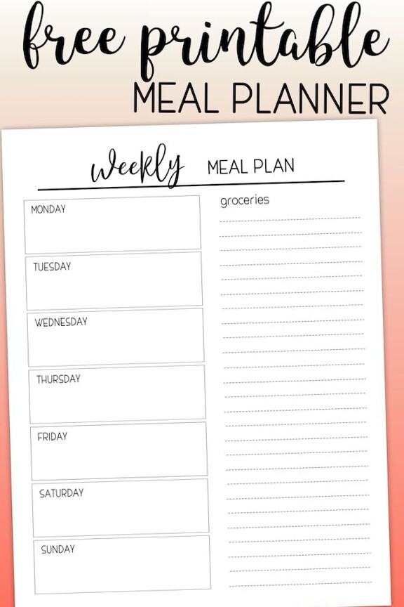 🕯️ 🤍 dream life manifestation: Printable Meal Planning Template | Paper Trail Design