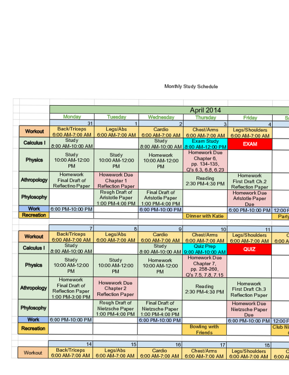 🎀 🌿 dream life manifestation: Sample Monthly Study Schedule for Digital Design & Planners