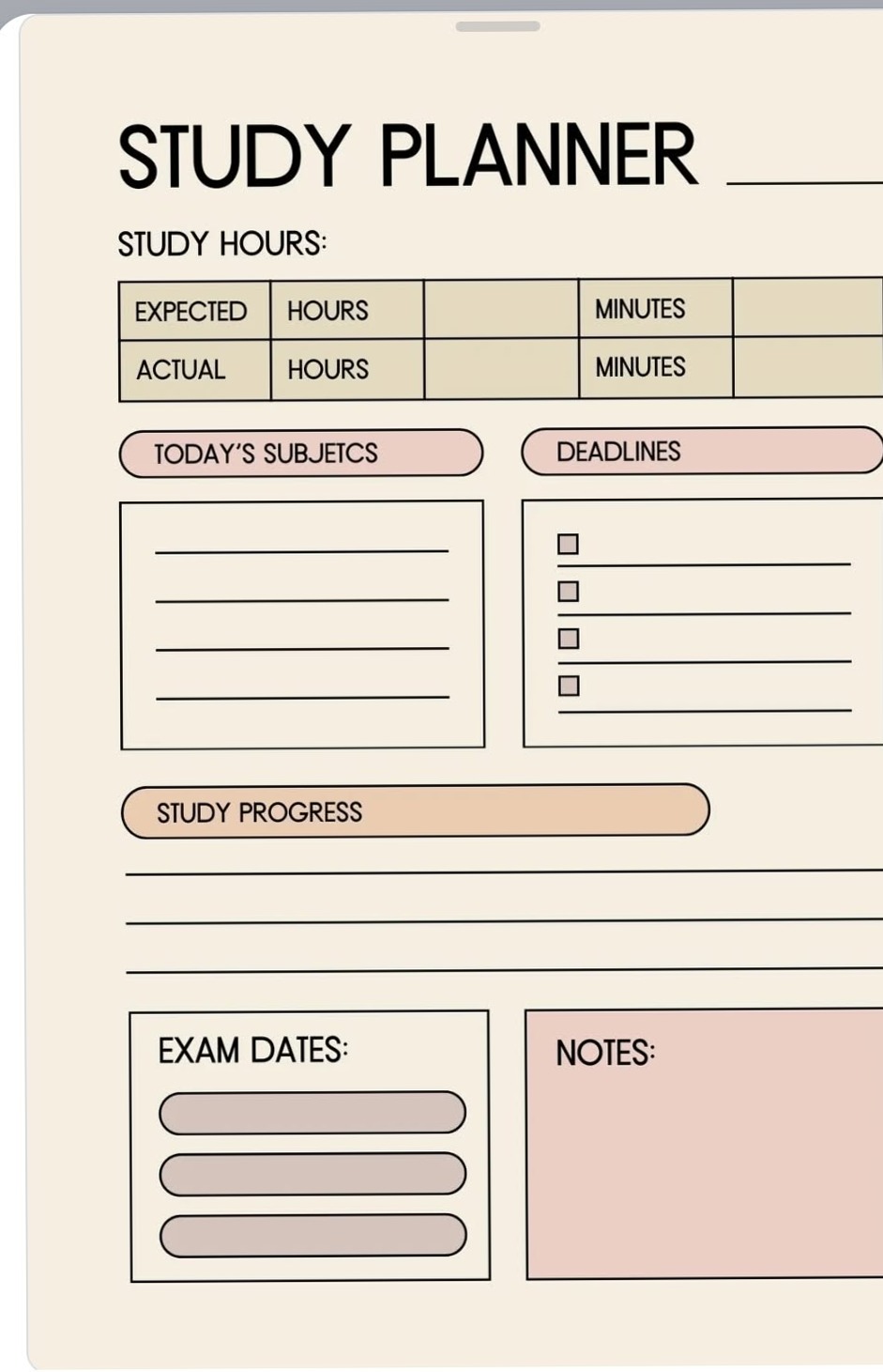 📝 📌 dream life manifestation: Simple Daily Study Planner — Free & Easy Digital Design