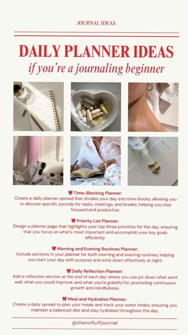 🥂 🌸 dream life manifestation: Simple Daily Planner Ideas for New Journalers