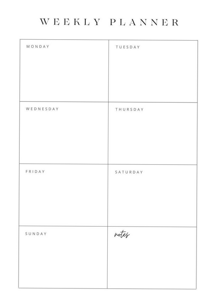 💌 🌸 dream life manifestation: Simple Weekly Planner Printable A4 To-Do List