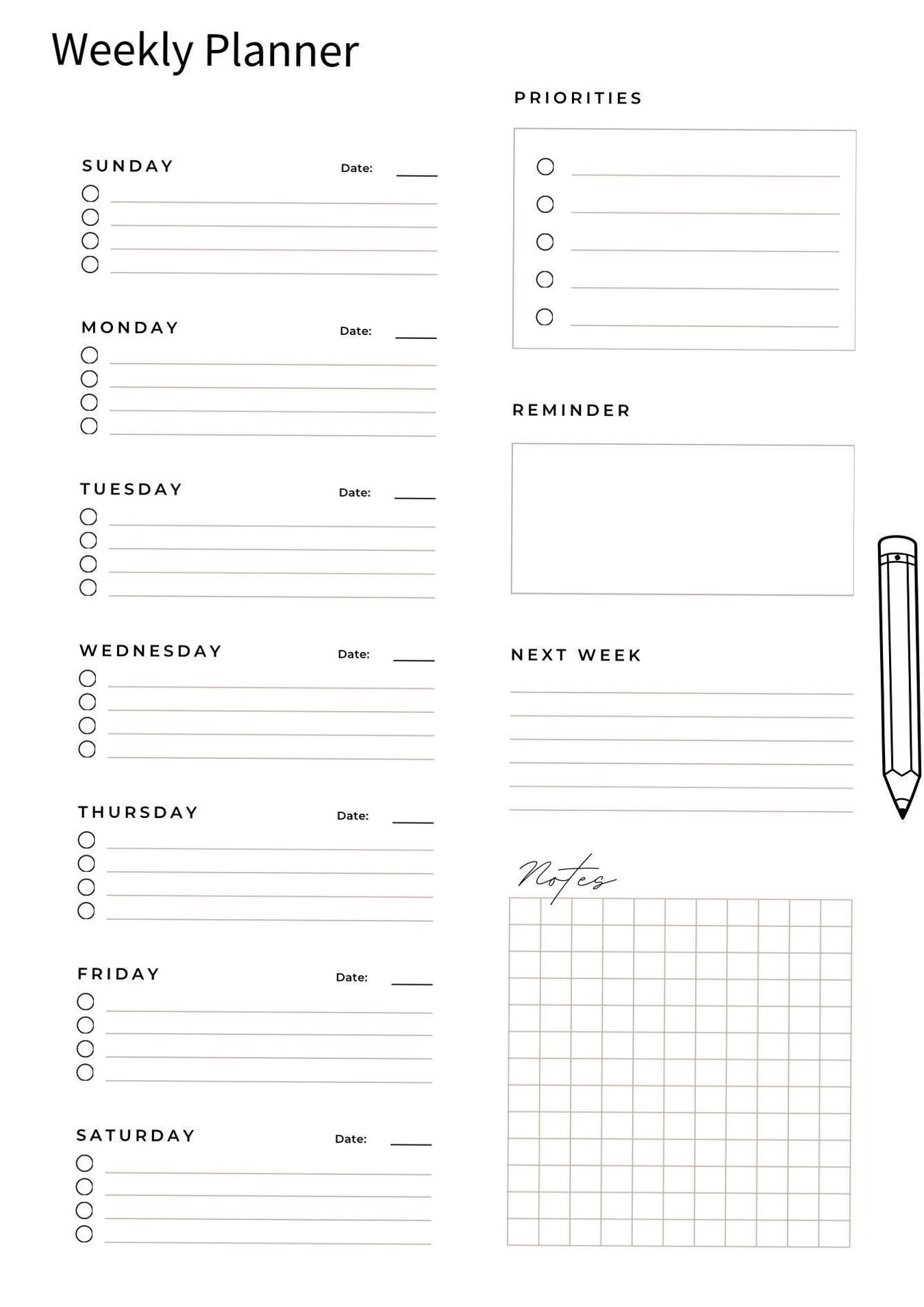 🤍 ☁️ dream life manifestation: Weekly Planner Design for Creative Productivity