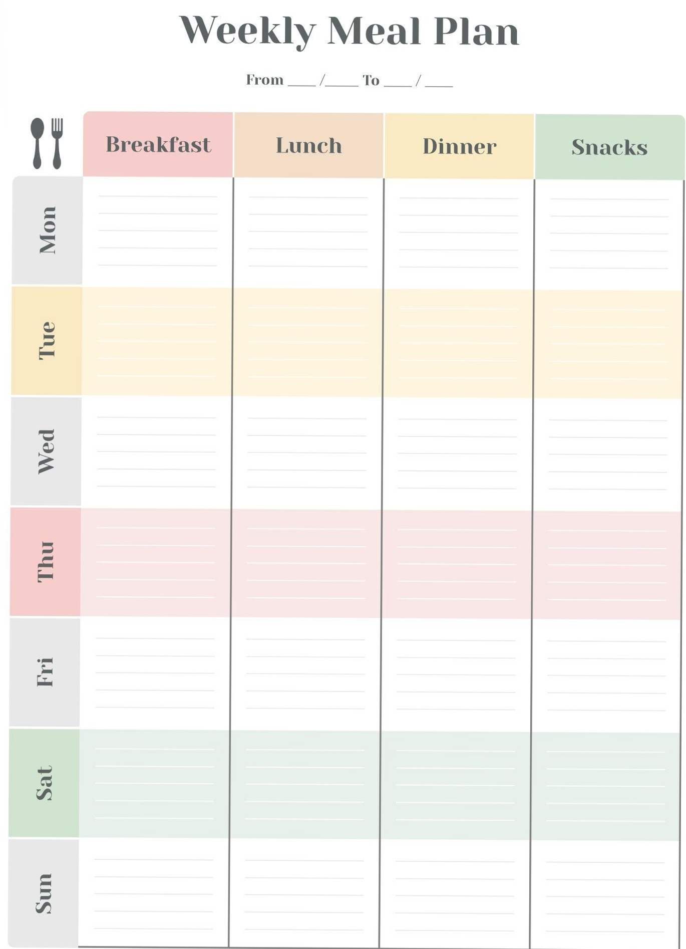 💍 🥂 dream life manifestation: Weekly Menu Design for Planners & Creative Projects