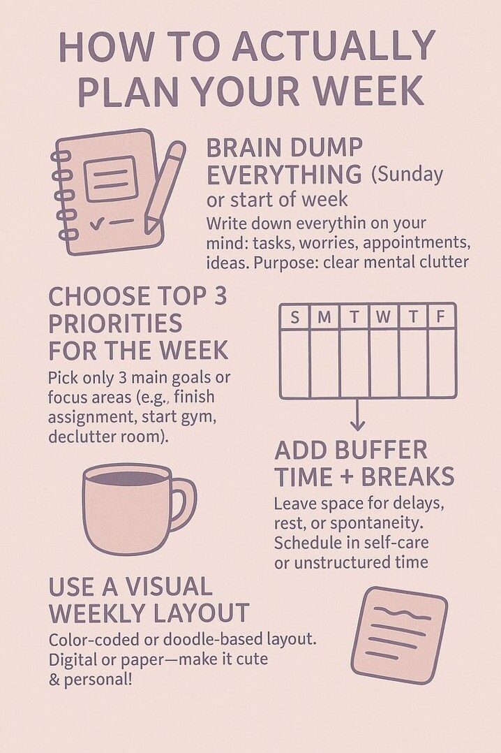 💌 💍 dream life manifestation: Weekly Planner Design for Creative Productivity