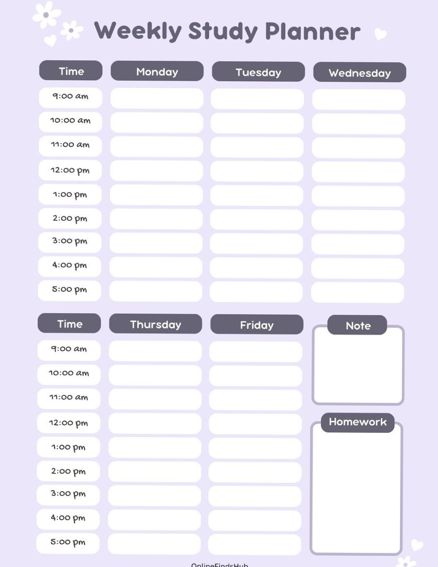 🎀 ☁️ dream life manifestation: Weekly Study Planner | Digital Design & Creative Assets