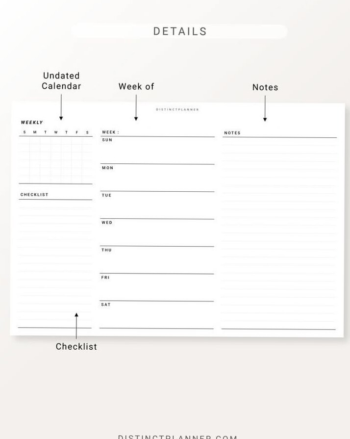 🎀 ☁️ dream life manifestation: Weekly Planner A5 Inserts with Mini Calendar