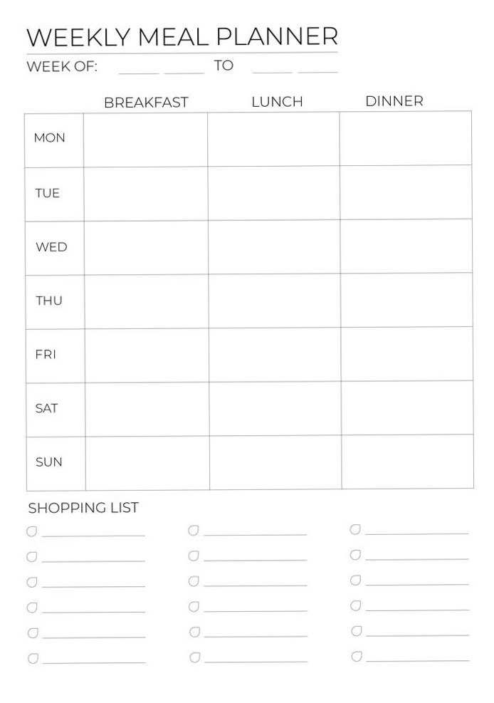 📍 🌈 dream life manifestation: Weekly Meal Planner A4 PDF Printable Template