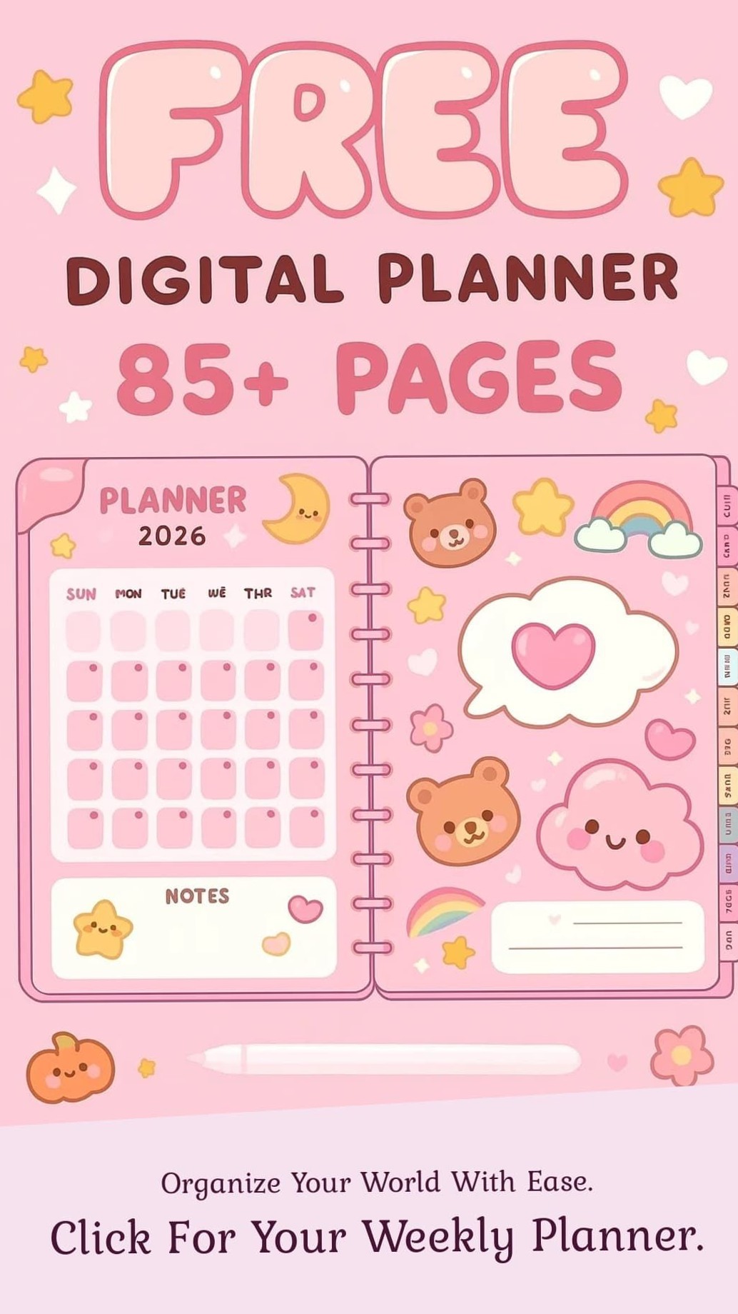 🥂 🍰 dream life manifestation: Whimsical Pink Digital Planner Bundle for Goal Achievement