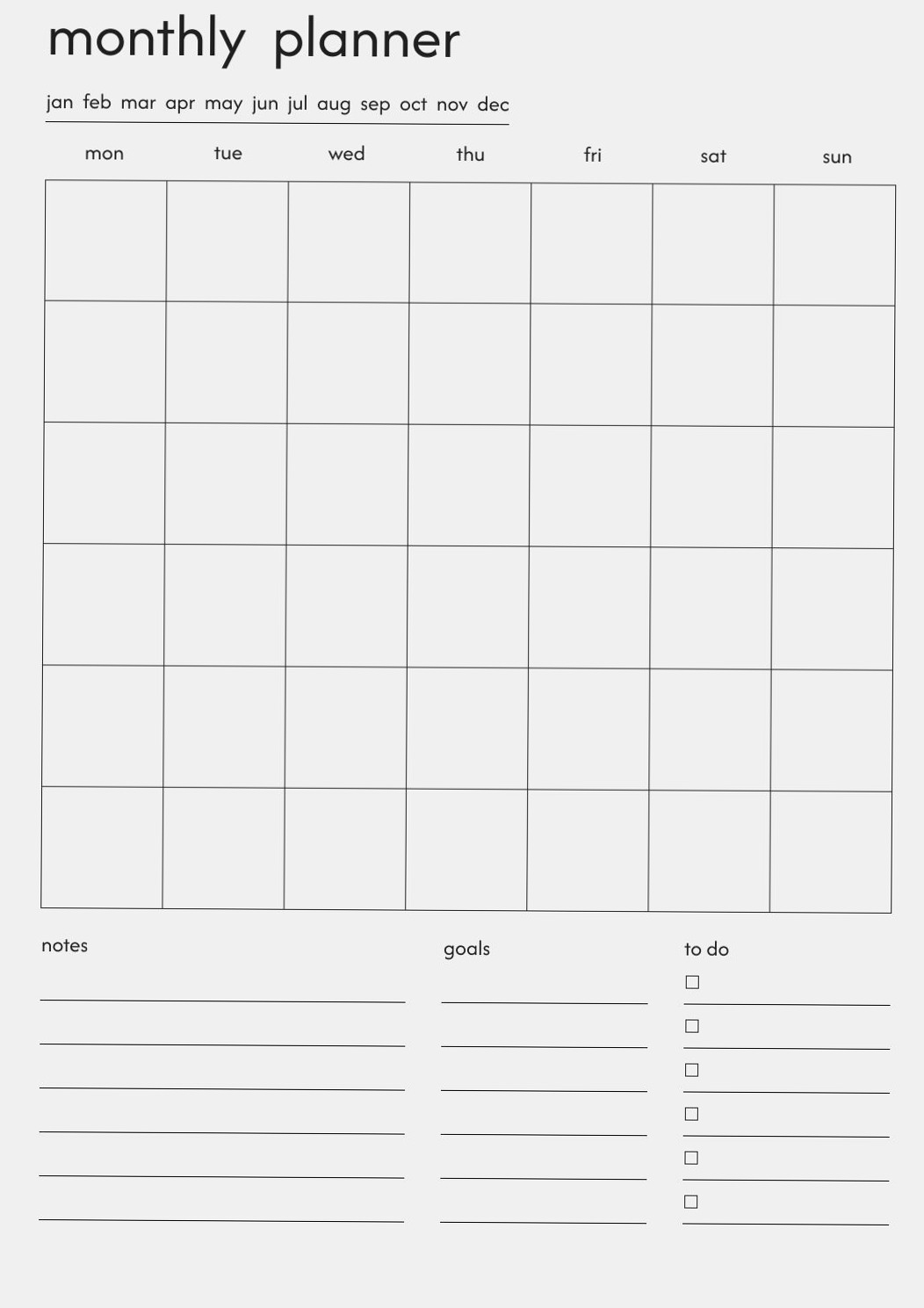 🪄 🖌️ Easy Monthly Planner — Printable & Simple Design | stay inspired all year long