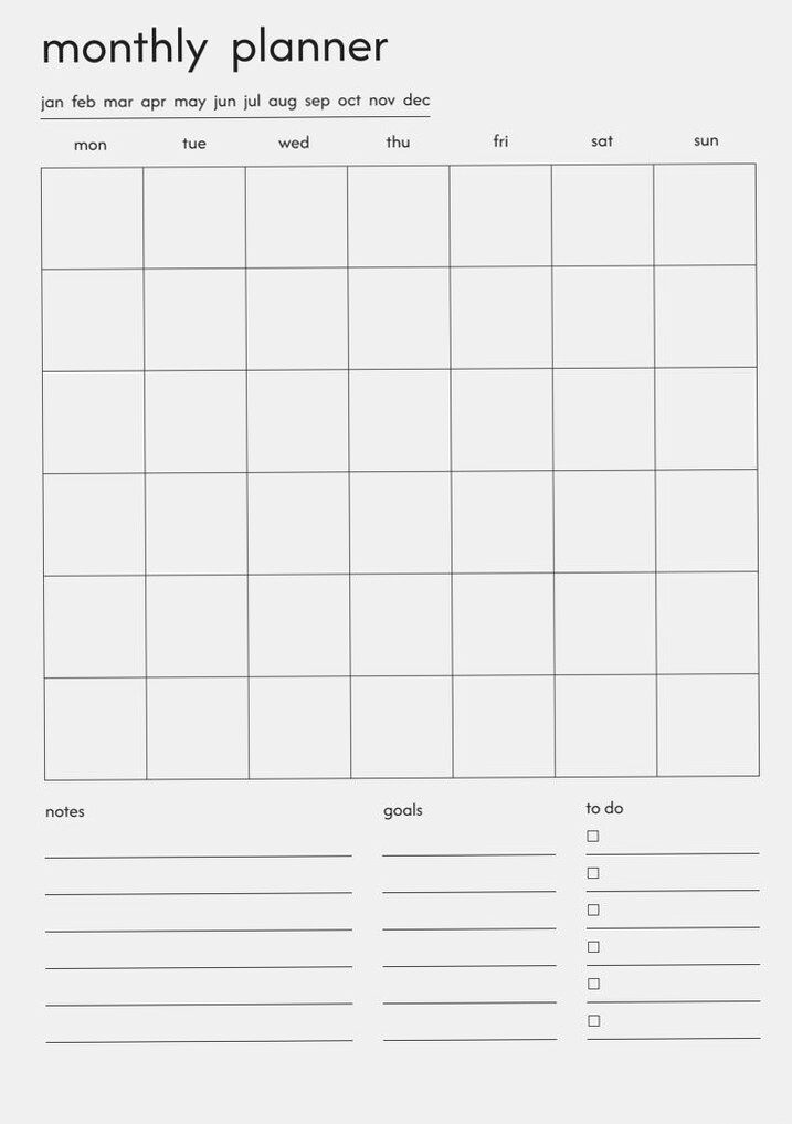 Easy Monthly Planner Printable | Simple & Stylish Design — 🎀 🤍 secret to staying productive