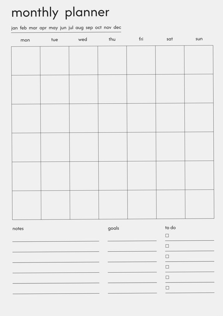 ☁️ 🎀 Easy Monthly Planner — Printable & Simple Design | stay inspired all year long
