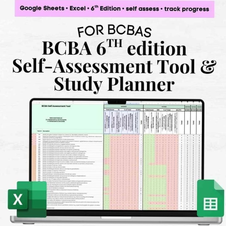 Efficient BCBA 6th Edition Study Planner & Self-Assessment Tool — 🕯️ 🤍 stay inspired all year long