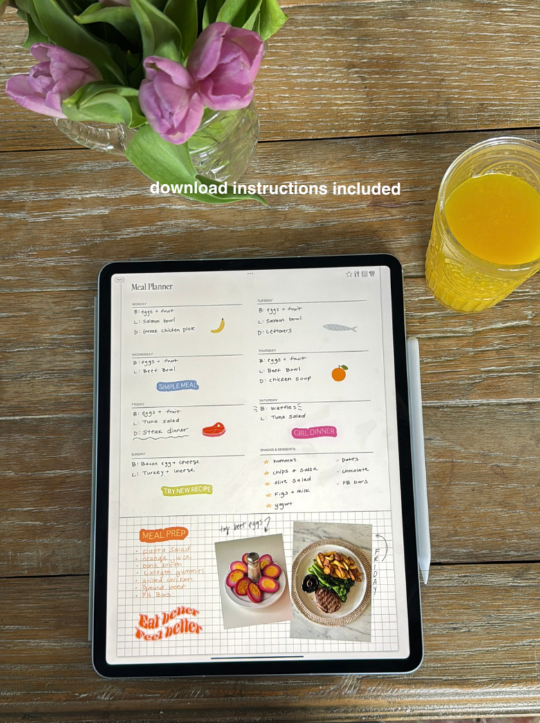 Effortless Meal Planning with Digital Stickers: Notion & Goodnotes Templates — 🍰 💌 pro digital dashboard