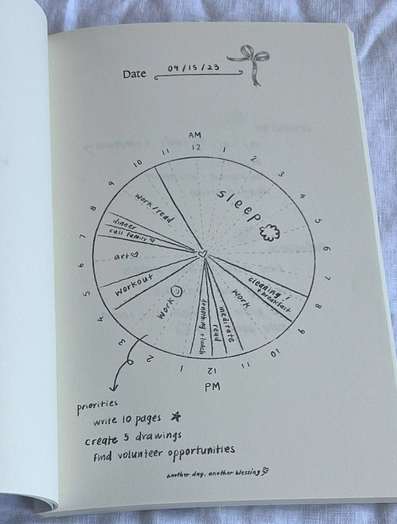Elegant Korean Time Wheel Journal for Gratitude & Mindfulness | Mini Setup — 🎀 🤍 secret to staying productive