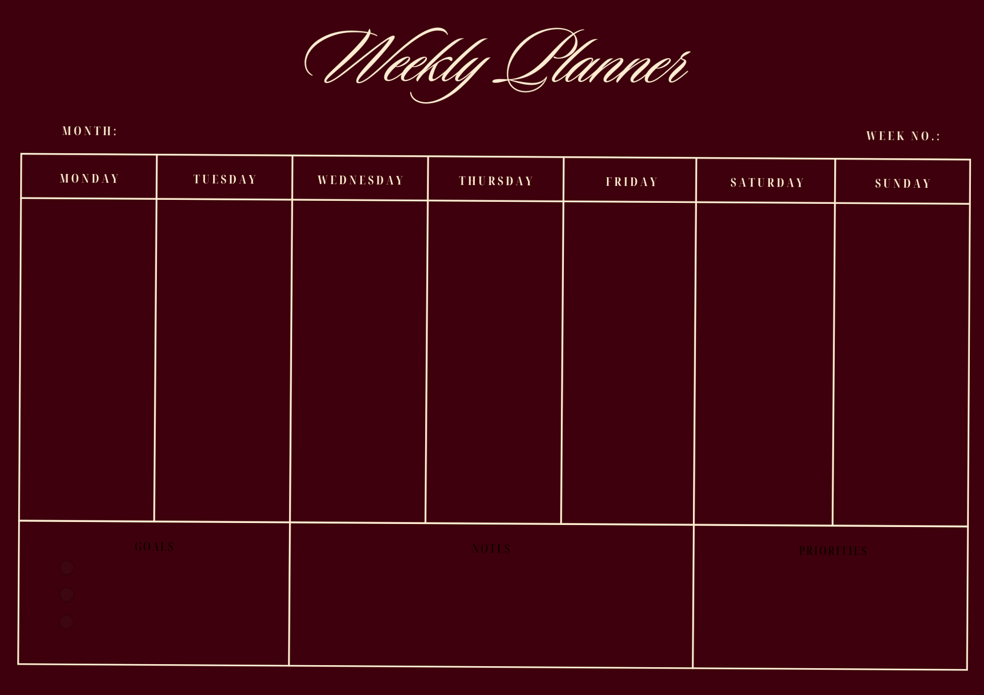 Elegant Weekly Planner — Printable Digital Download — 🖌️ 🎨 stay inspired all year long