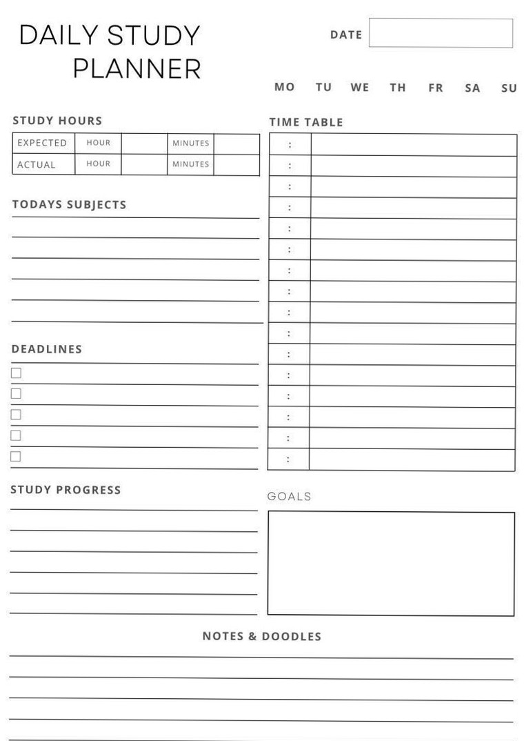 👰 👰 essential planning guide: Printable Student Planner & Grade Tracker