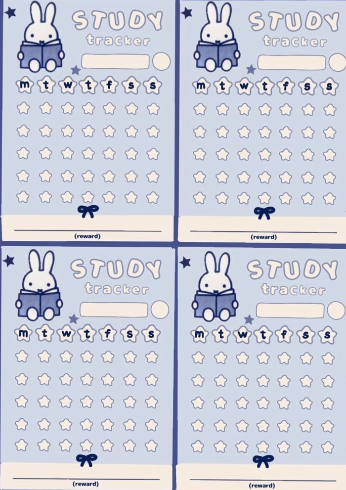 🎀 ✨ essential planning guide: Study Tracker with Miffy Mini ✩ Follow @StudyBusBus