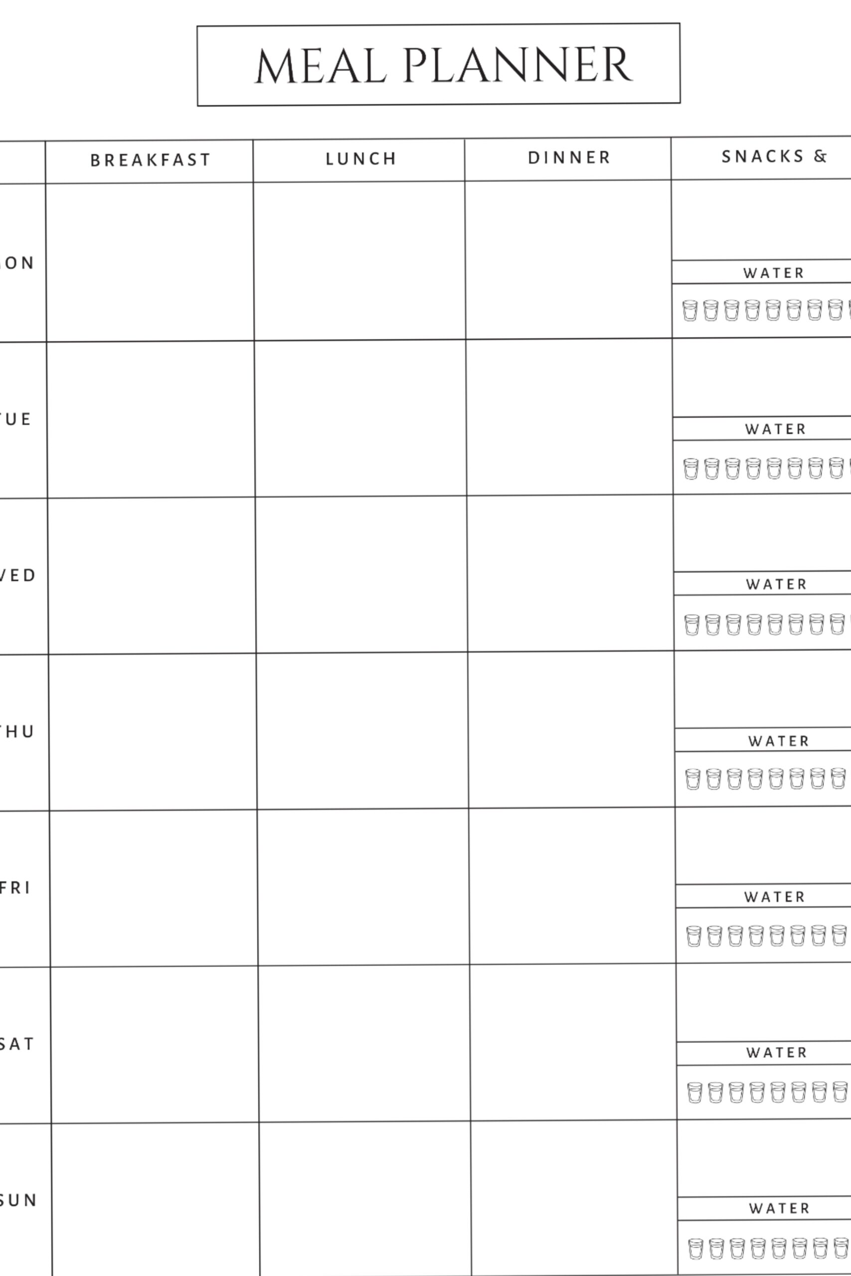 🎨 🖌️ essential planning guide: Weekly Meal Planner Printable & Diet Tracker for A4/A5/Letter Sizes