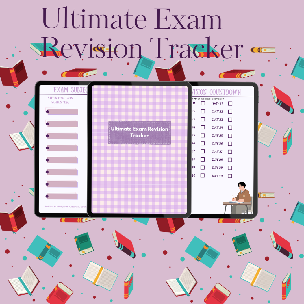 Exam Revision Tracker | Minimal Study Planner PDF — 🎀 🕯️ no-stress tracker