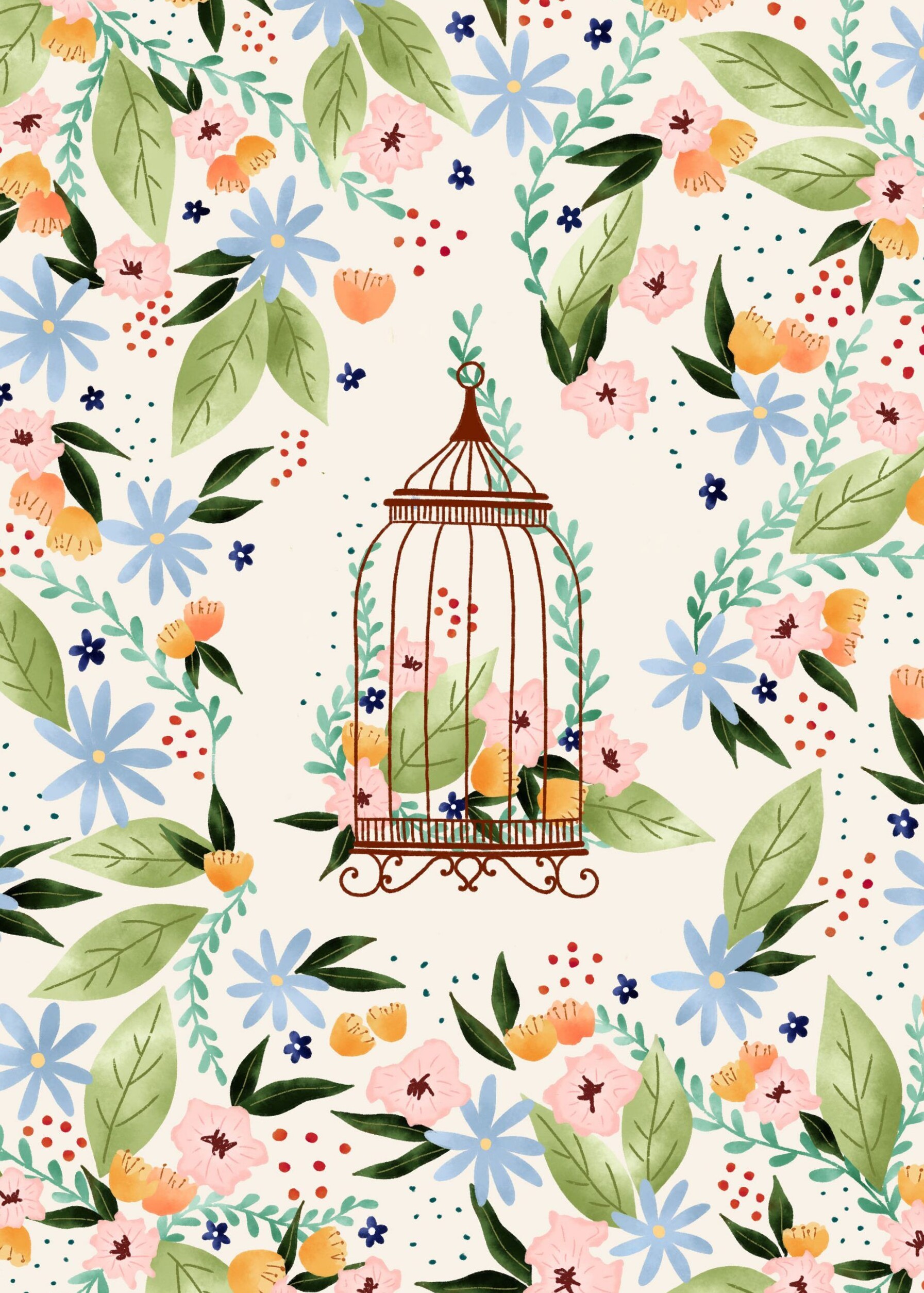 Floral Birdcage Wallpaper for Devices — 🌿 🌿 dream life manifestation