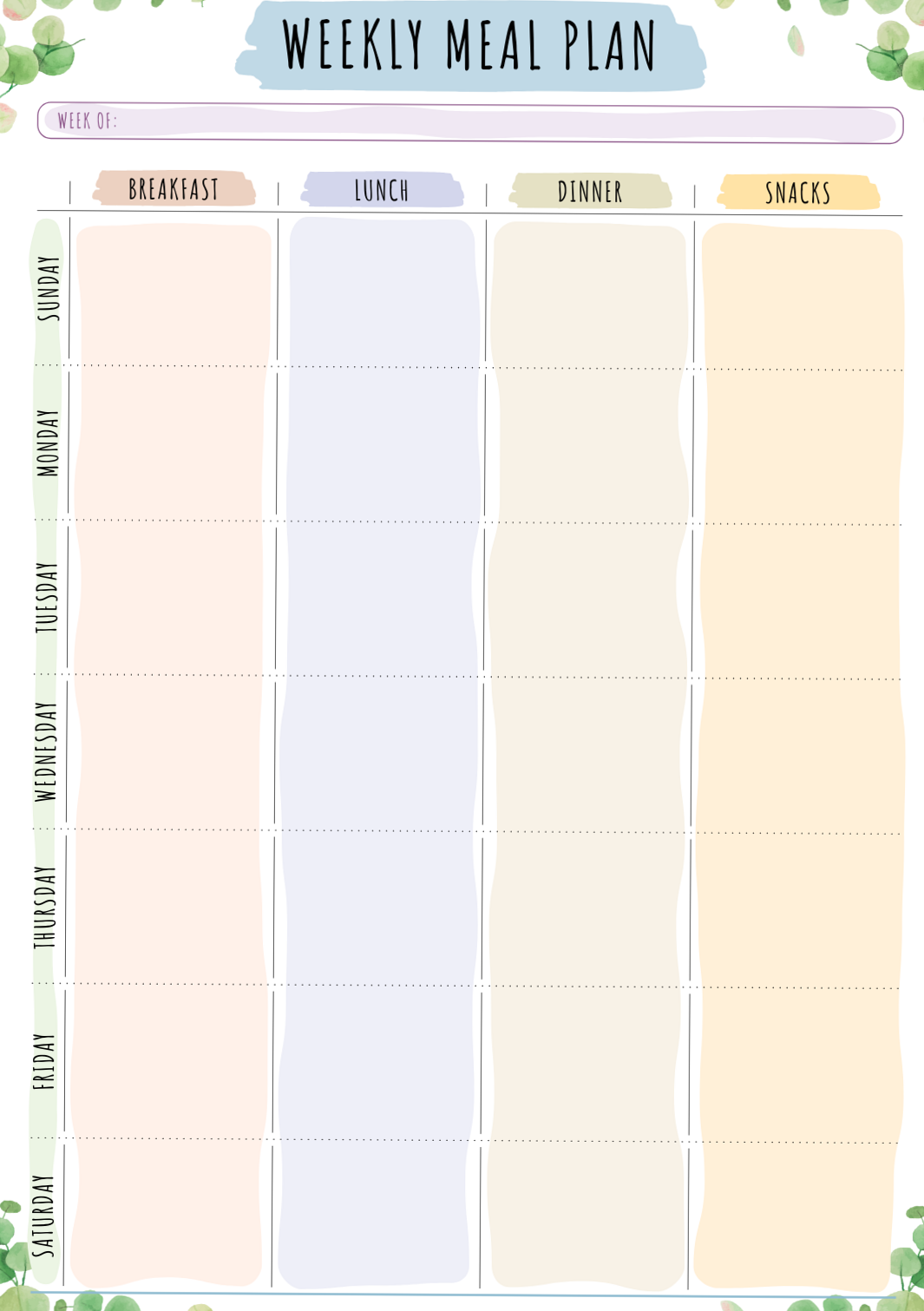 Floral Meal Planner — Digital Design for Creative Planners — 📌 📅 romanticize your routine