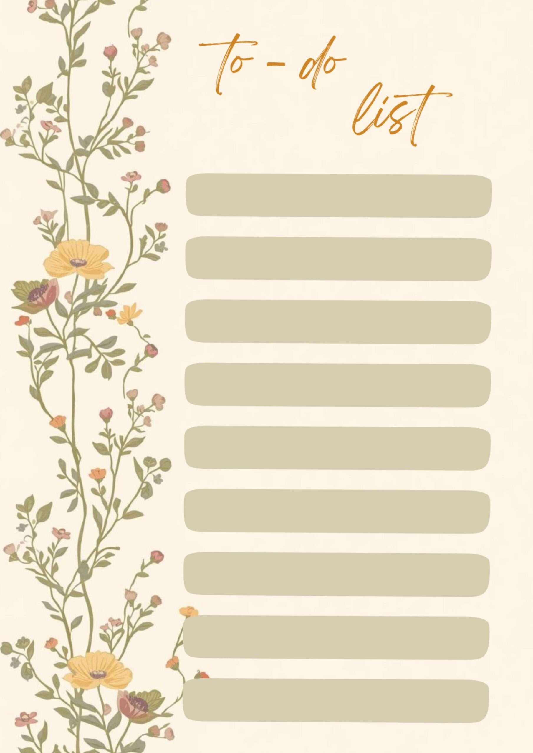 💍 🍰 Floral To-Do List Printable | Botanical Daily Planner | seamless organization hack