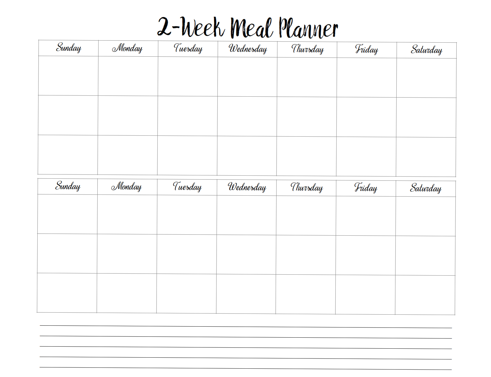 Free 2-Week Meal Planners | 4 Designs for Budget Planning — ☁️ ☁️ dream life manifestation