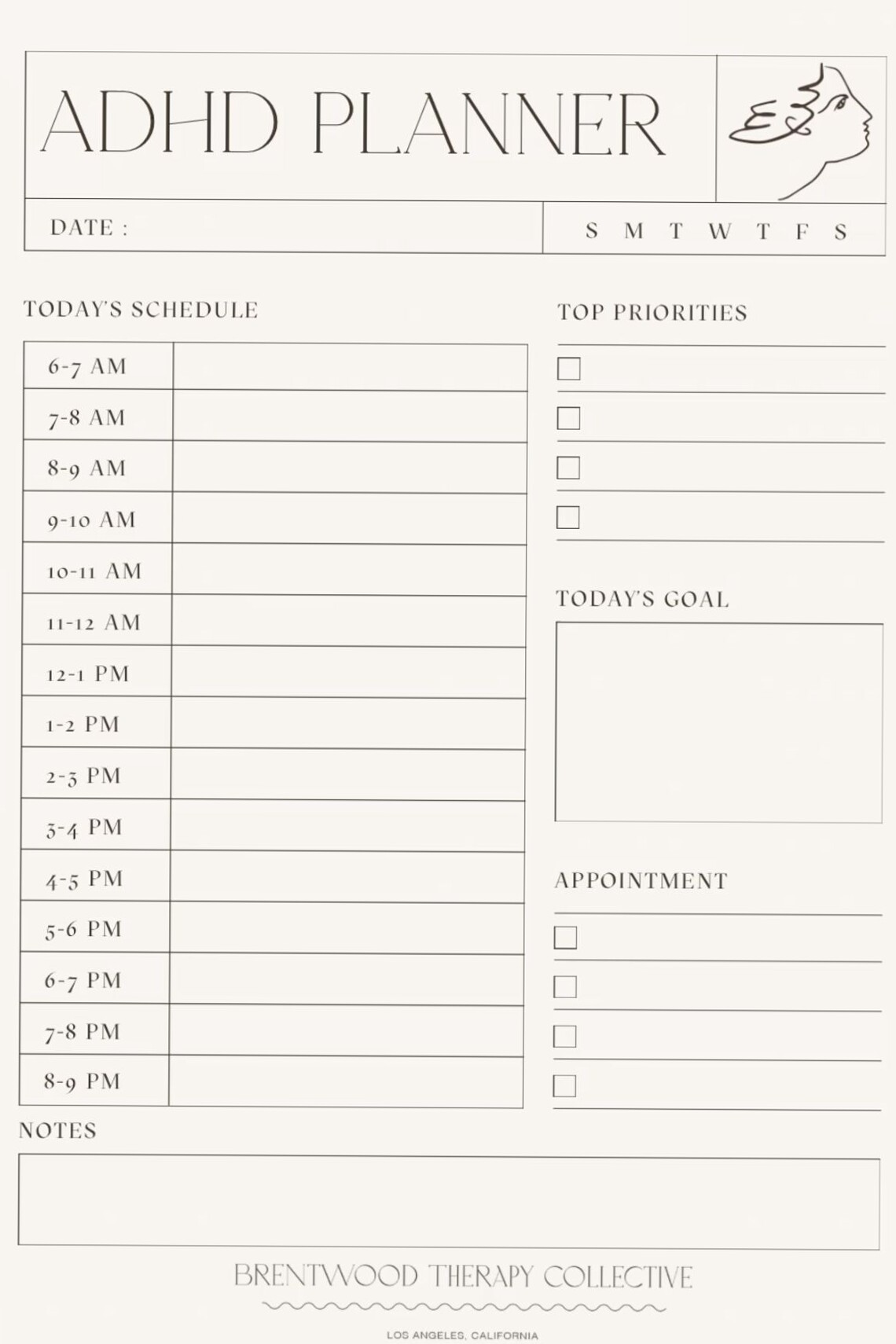 🌸 🥂 Free ADHD Daily Planner for Time Management & Focus | dream life manifestation
