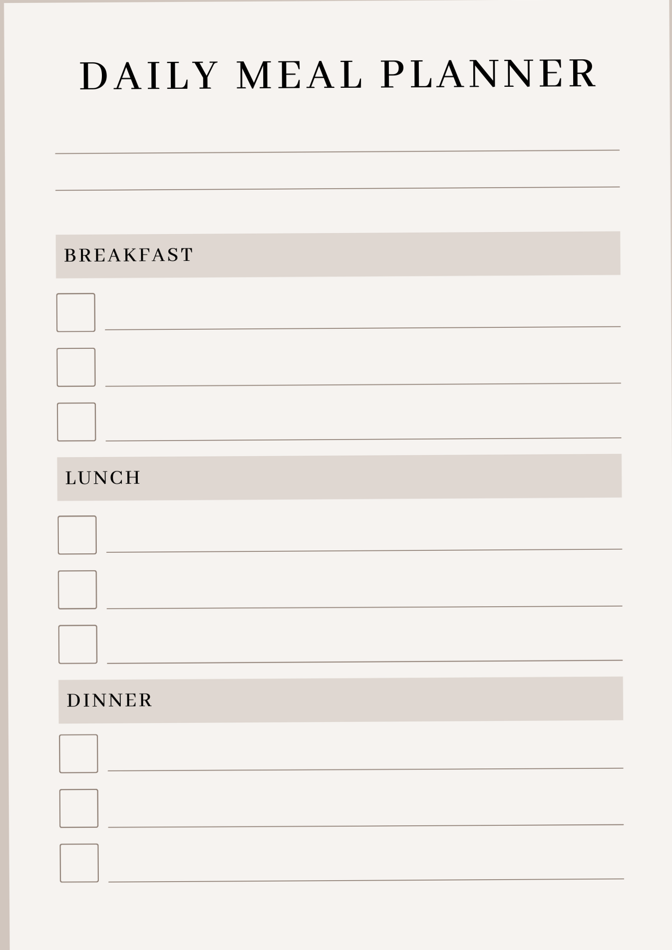 📝 📅 Free Daily Planner PDF — Meals & Priorities in One Page | dream life manifestation