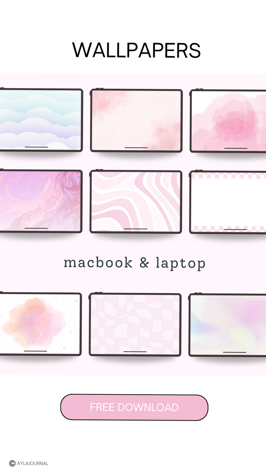 Free Laptop Wallpapers for Digital Design & Planners — 🪄 🖌️ romanticize your routine