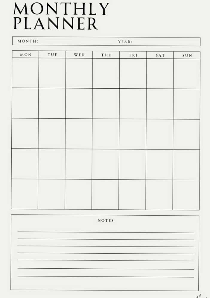 Free Monthly Planner Template Download — 📅 📝 stay inspired all year long