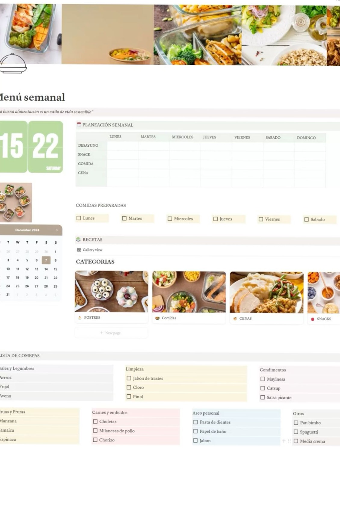Free Notion Weekly Planner with Food Journal & Menu Tracker — 🖌️ 💎 game-changing digital system