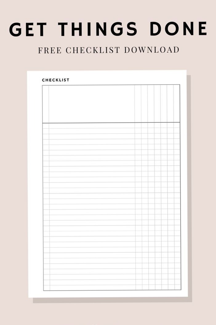 Free Printable Checklist Template for Planner Inbox 1702 — 📊 📅 no-stress tracker