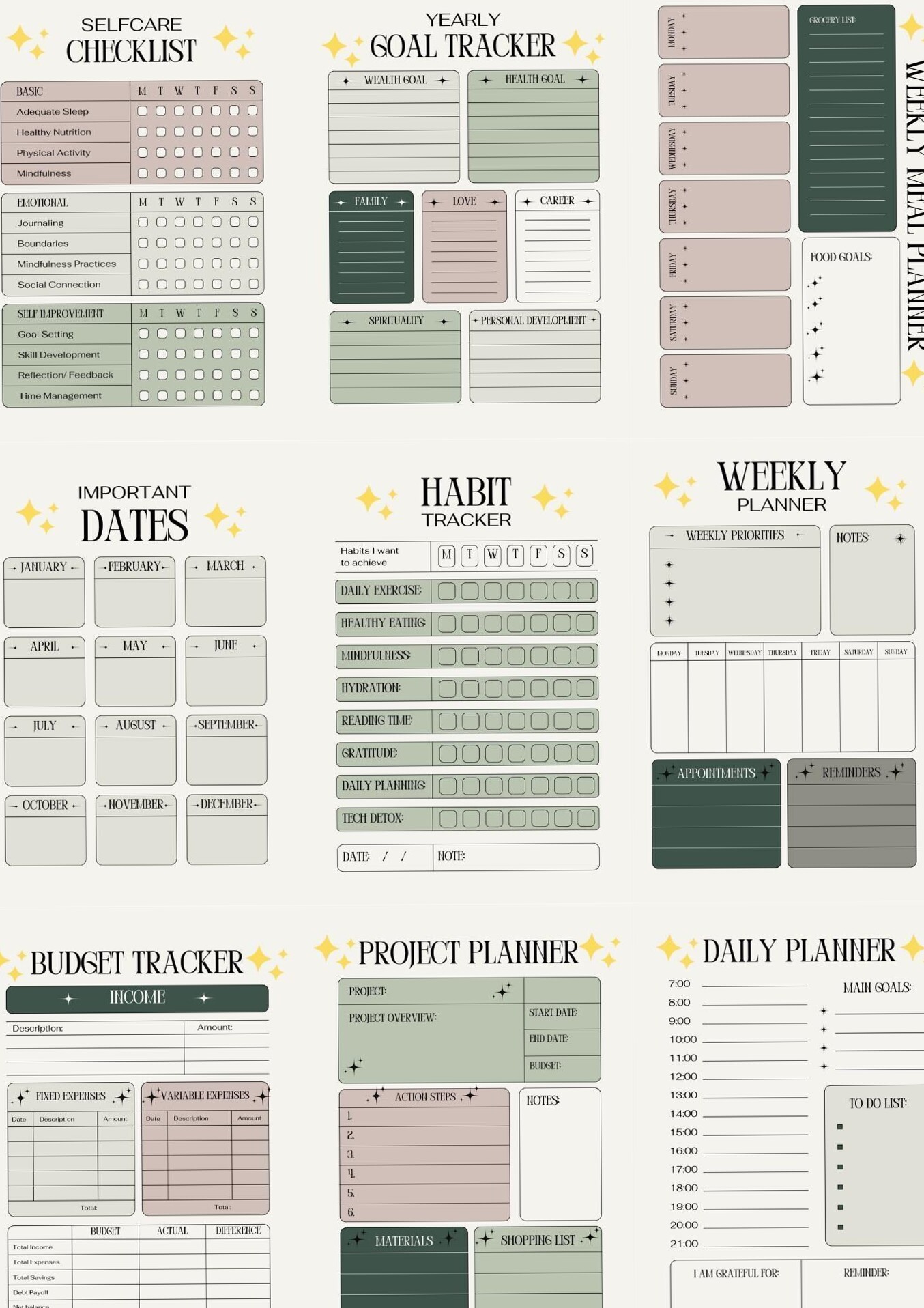 Free Printable Daily Tracker for Budget & Fitness Goals — 📝 📝 dream life manifestation