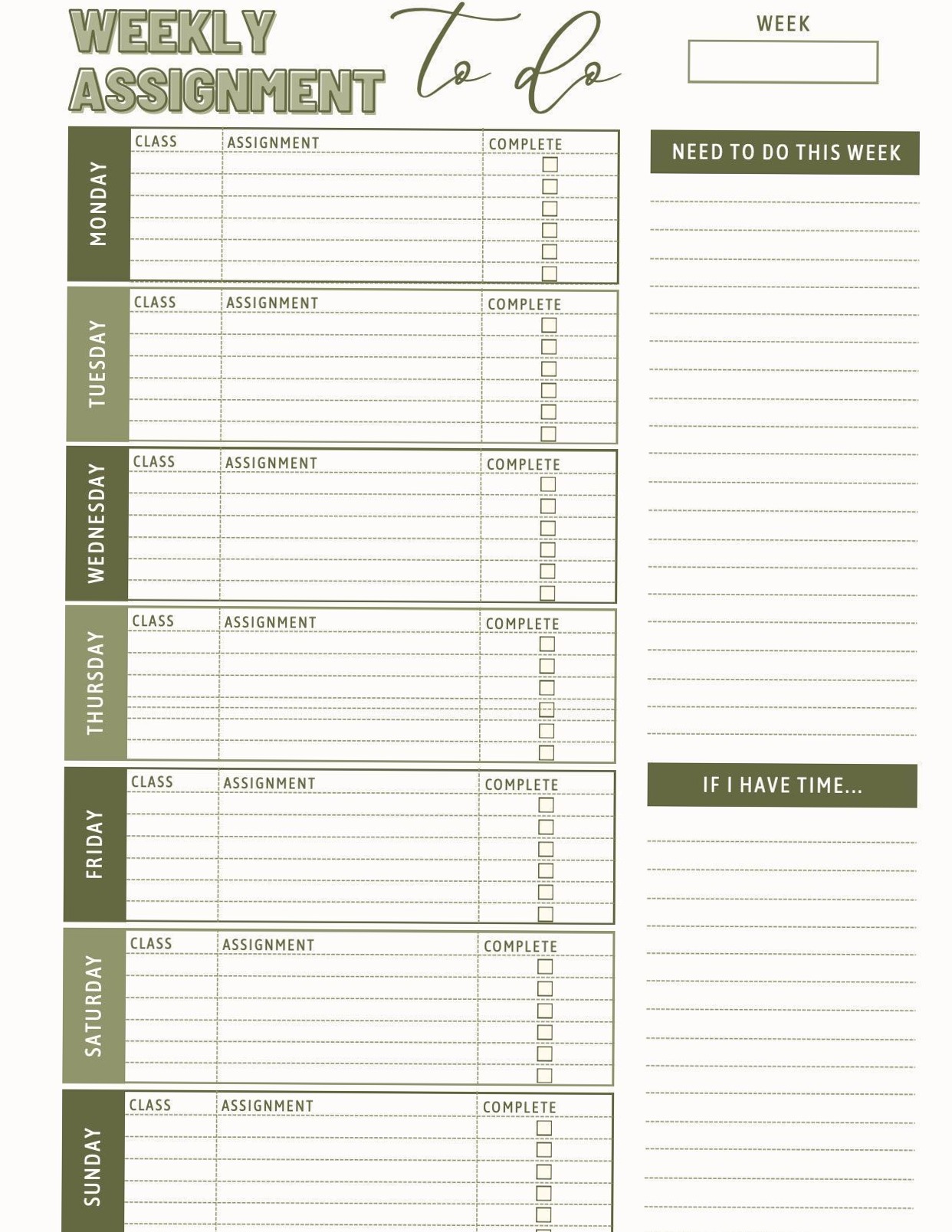 Free & Printable Digital Student Planner Template — 🤍 🤍 secret to staying productive