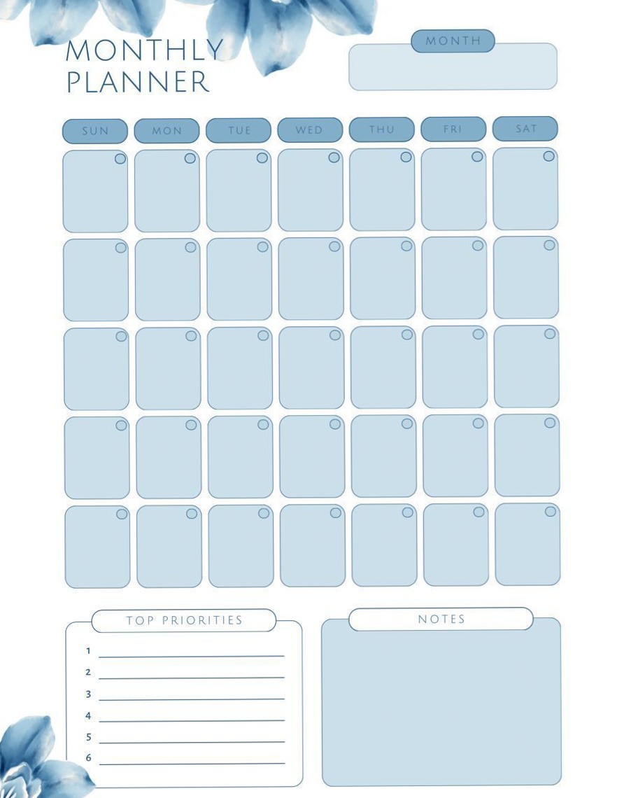 Free Printable Planner Pages & Blank Calendar PDF — 🎀 🎀 secret to staying productive