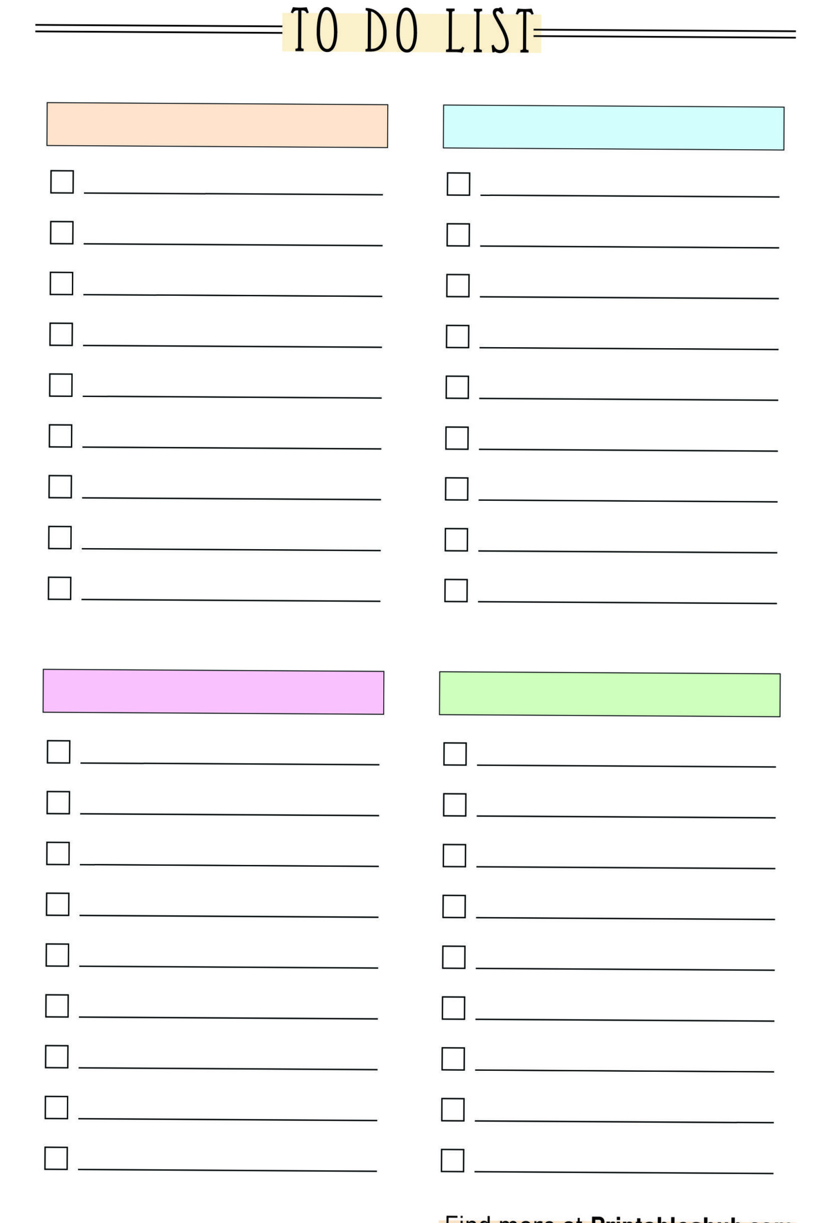 Free Printable To-Do List Templates [PDF] — ☁️ ☁️ stay inspired all year long