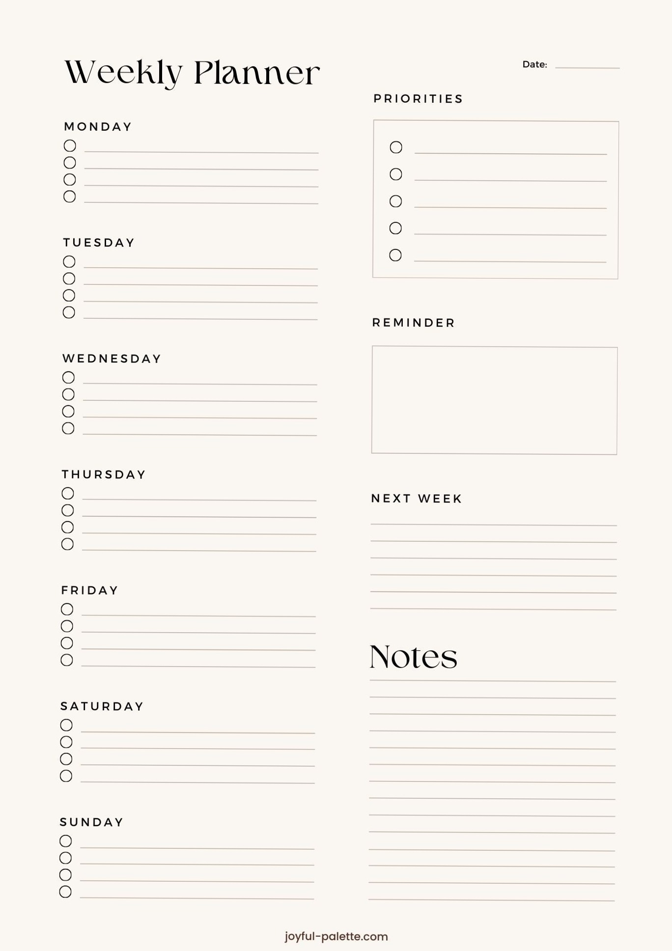 📍 💎 Free Printable Weekly Journal Templates for Digital Design & Planner Lovers | romanticize your routine