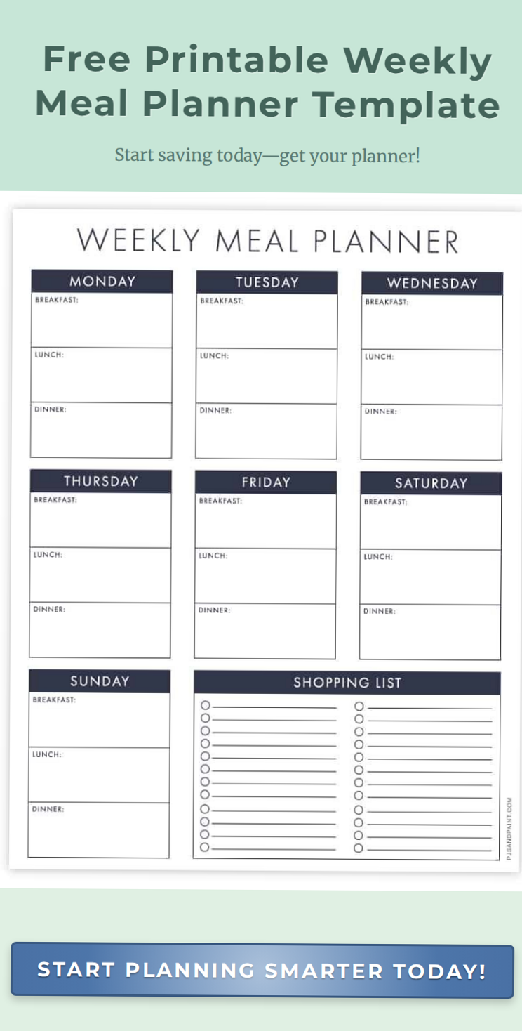 🌿 ✨ Free Printable Weekly Meal Planner Template | romanticize your routine