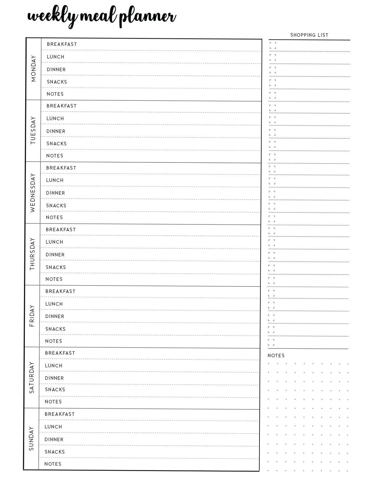 📌 📅 Free Printable Weekly Menu Planner for Digital Design & Creative Planners | dream life manifestation