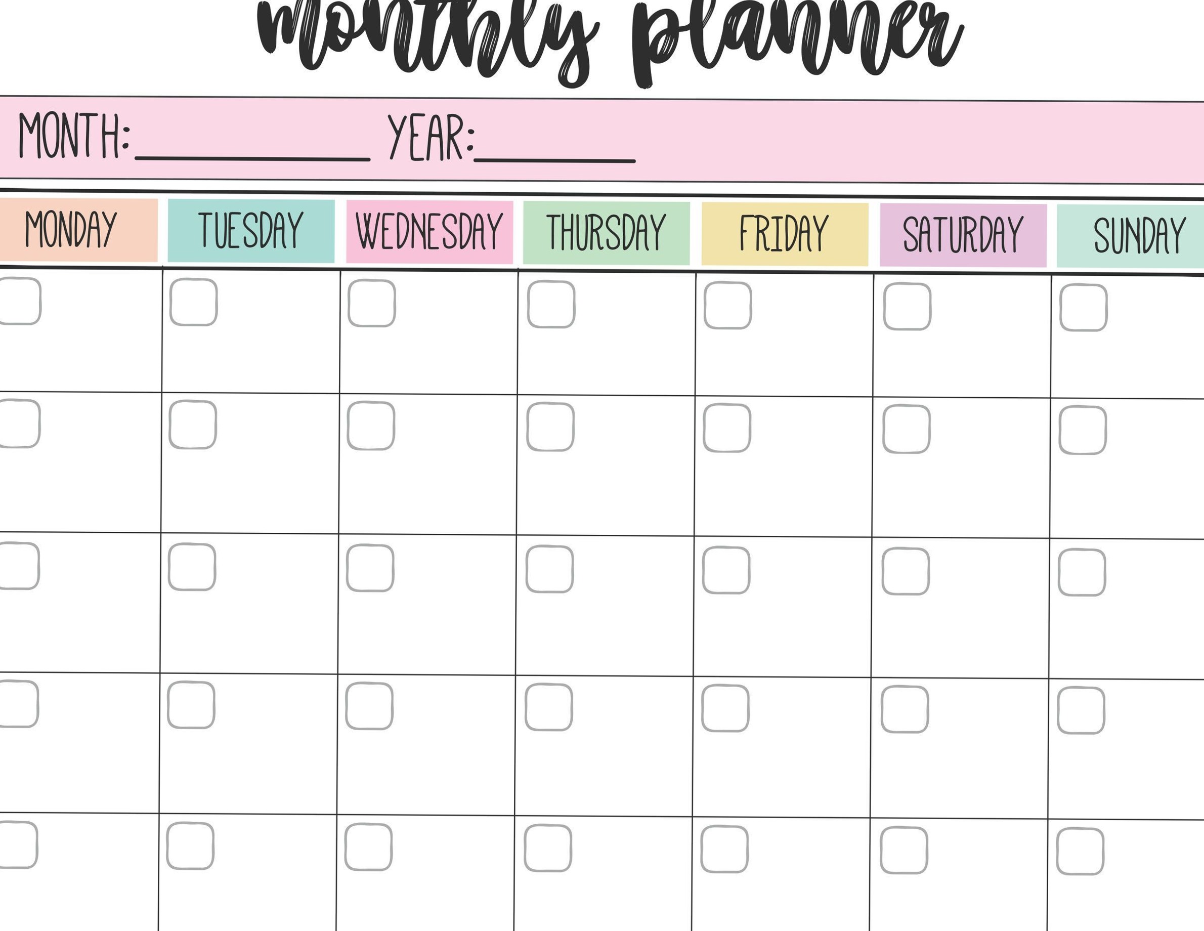 Free Printable Weekly & Monthly Planners | Journey With Jess — 📁 🖇️ stay inspired all year long