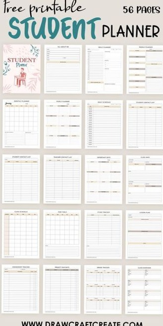 🎀 🕯️ Free Student Planner Printable (56 Pages) | secret to staying productive