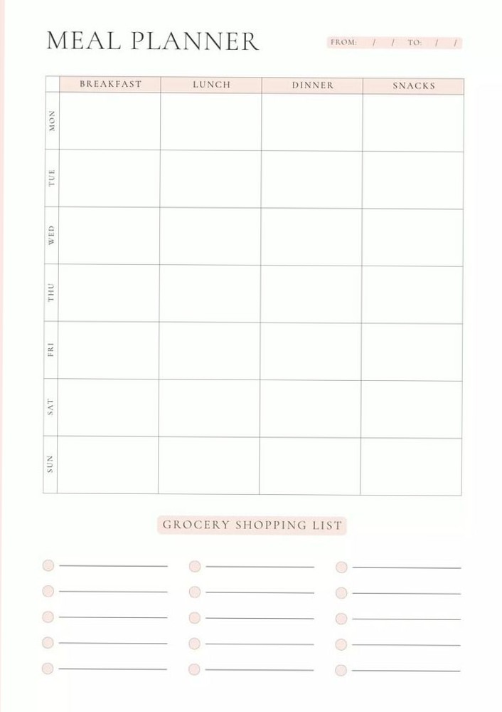 Free Weekly Meal Planner & Grocery List Templates — 📝 🖇️ stay inspired all year long